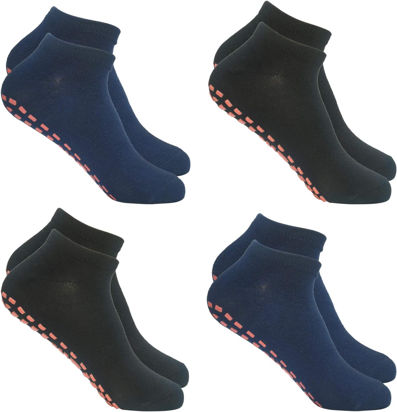 SkiBeaut Kids Trampoline Socks 4 Pairs Toddler Anti-Skid Non Slip Sticky Grips Socks Barefoot Workout for 2-9 Years Children