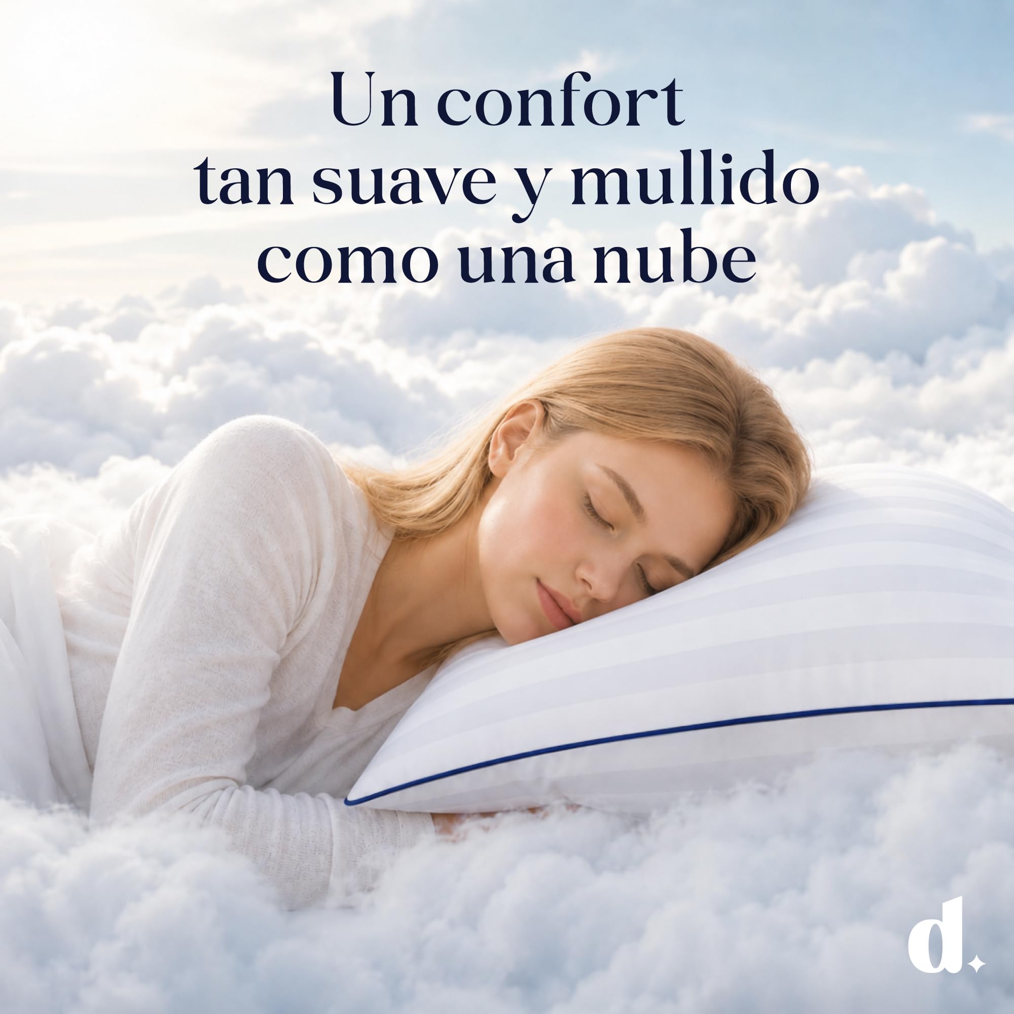 Dreamzie Almohada 80x80cm Juego de 2, Confort Hotel de Lujo - Cojines Cama Mullida, Cojin Suave - Almohadas Lavables, para Todas Las Posiciones al Dormir - Oeko-Tex