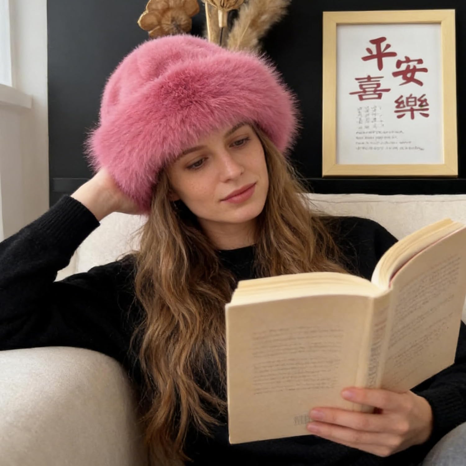 Winter Faux Fur Bucket Hat – Fluffy Furry Winter Hats for Women, Soft Mongolian Bucket Hats for Woman Men - Image 7