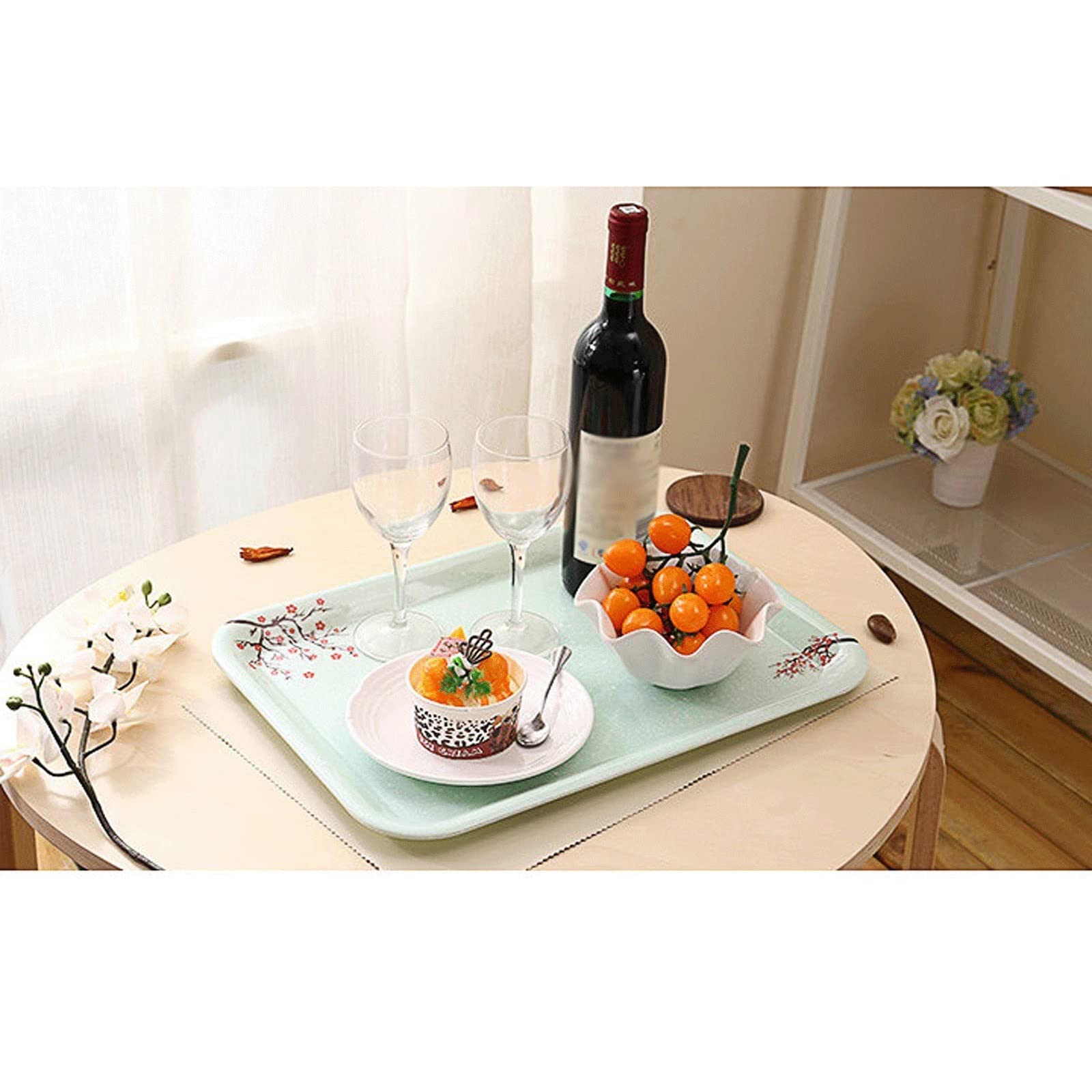 Bandeja Bandeja De Servicio Decorativa Rectangular Multifuncional Merienda Té Y Frutas Postres Bandejas para Servir Comida(A)