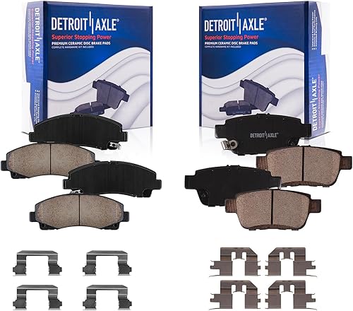 Miniatura 108 de Detroit Axle - Kit de freno para pastillas de freno de cerámica Ford Mustang Base GT 2000 2001 2002 2003 con repuesto de hardware delantero y trasero