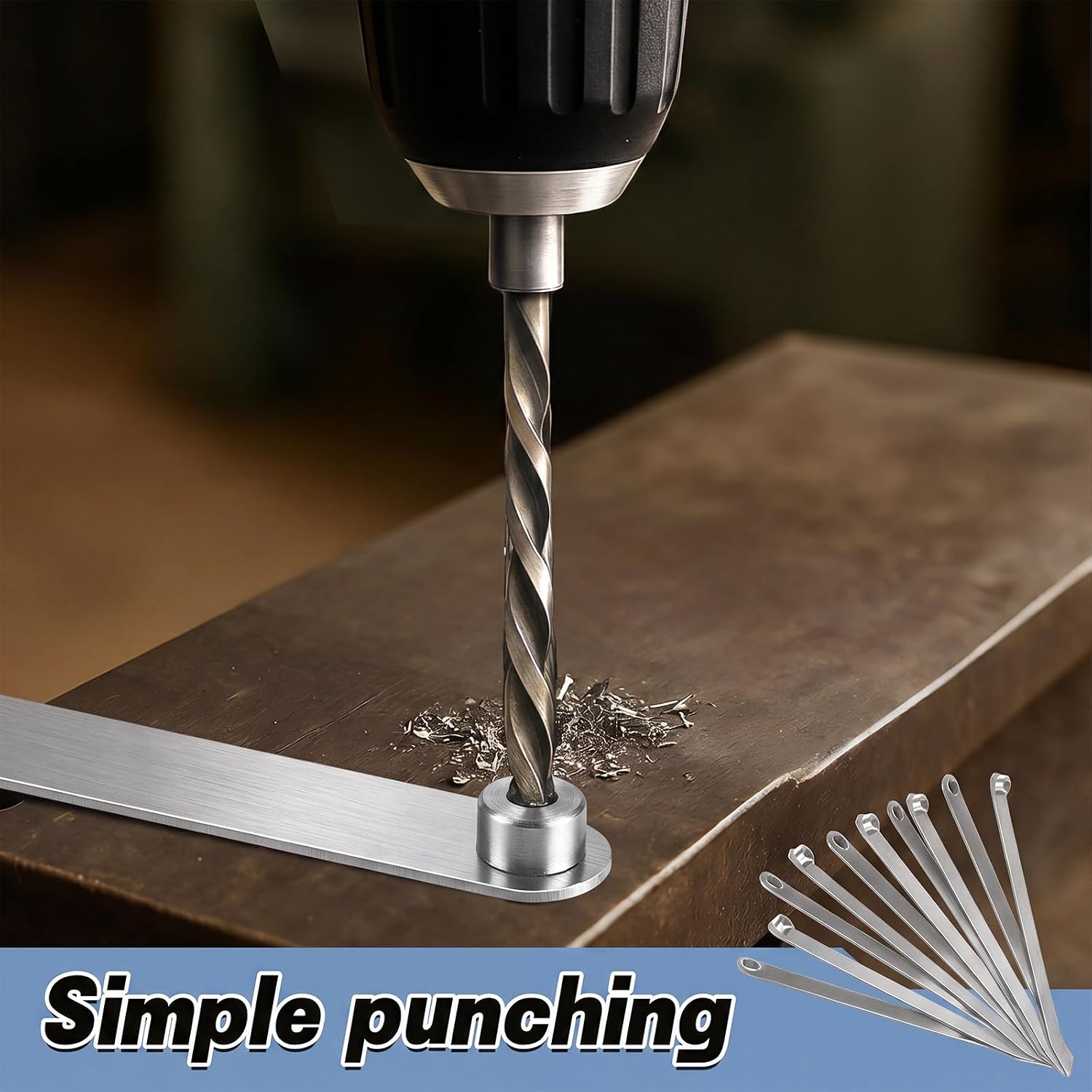 Kingdder 5 Piece Hole Finder Tools Sheet Metal Strap Duplicator Kit Includes #40, #30, #21, #10, & 1/4", for Aircraft,Racing Cars, Any Other Project Requiring Precise Hole Alignment