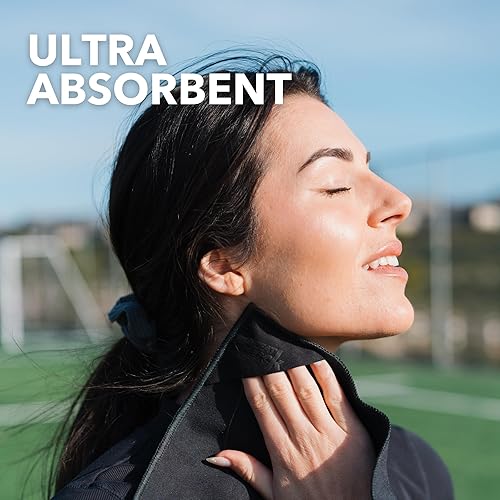 Miniatura 7 de SweatBlock Pañuelos de microfibra que absorben el sudor para hombres y mujeres de 10 x 10 pulgadas, paquete de 5 unidades, color negro,