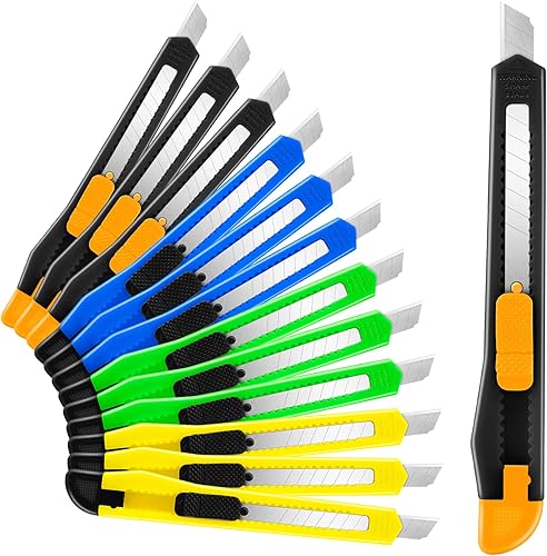 Miniatura 1 de TIFICAL Navajas de Trabajo - Navajas de Trabajo - Paquete de 16 cortadores retráctiles de 0.354 in de ancho, cuchillo afilado para cajas de cartón,