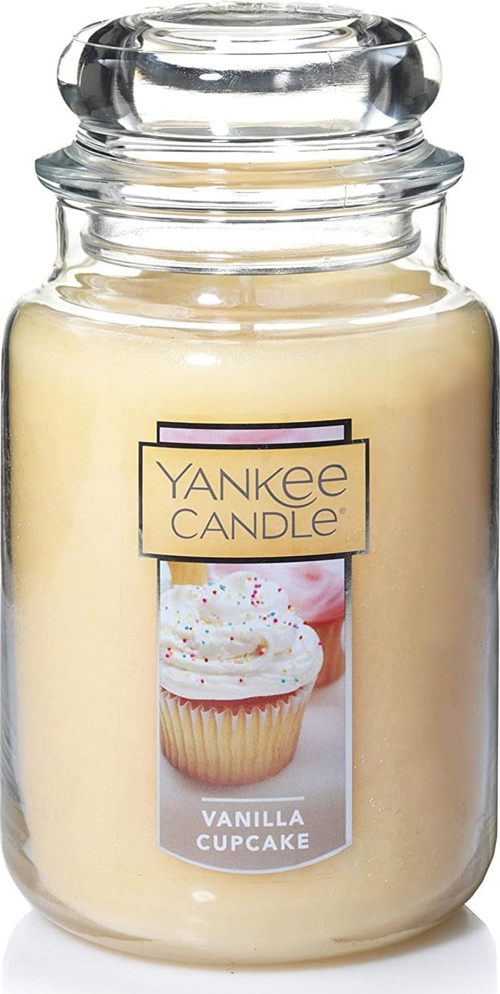 Yankee Candle Vanilla Cupcake Scented Classic 22oz Large Jar Single Wick Candle Over 110 Hours of Burn Time Ideal for Creating Relaxing Ambience