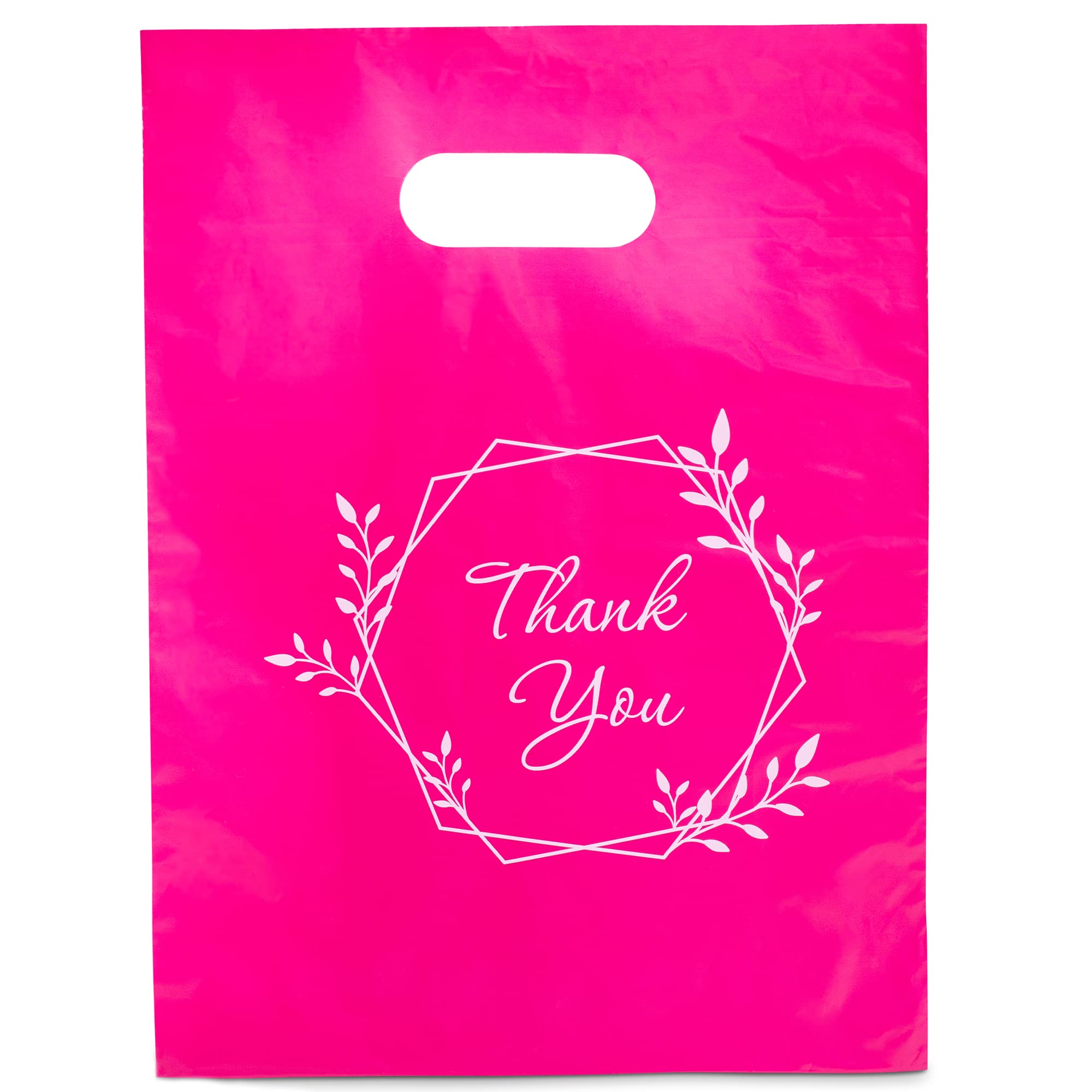 Choice MartsChoice Marts 100 Pink Thank You Bags 1.5Mil 9"x12" Perfect for Merchandise And Retail Bags for Small Business Extra Thick Glossy With Handles