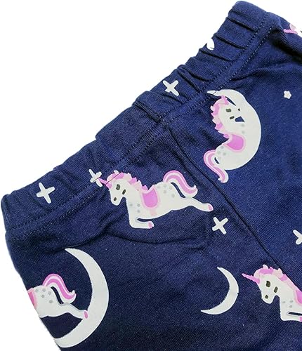 Miniatura 6 de LitBud Pijamas de unicornio para niñas pequeñas, conjuntos de pijamas de 2 piezas para niños de 2 a 10 años