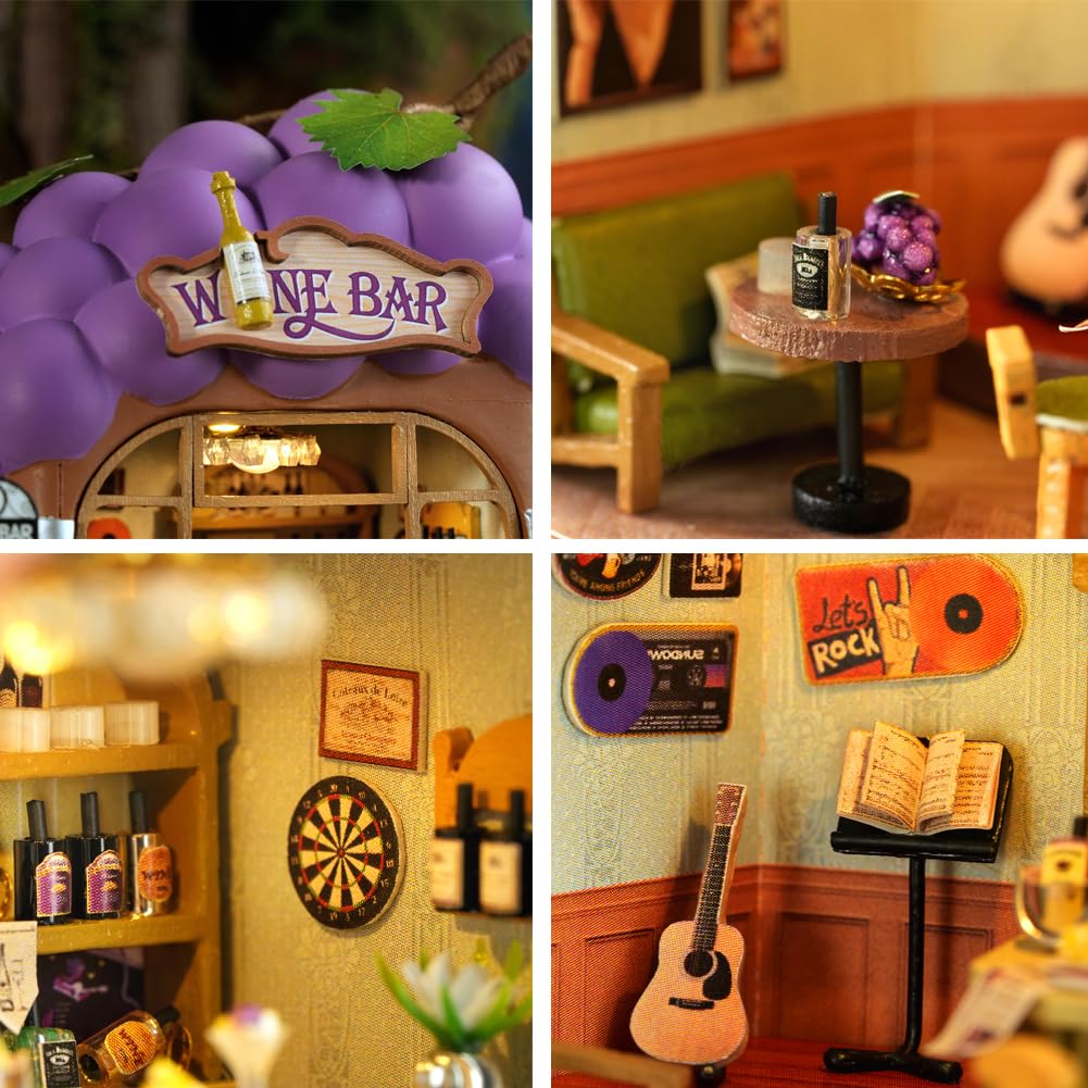 DIY Forest Fruit Town Mini Puppenhaus Kit Erwachsene Bausatz 3D Holzpuzzle Kreative Wohnkultur (Fuchsbar) - 4
