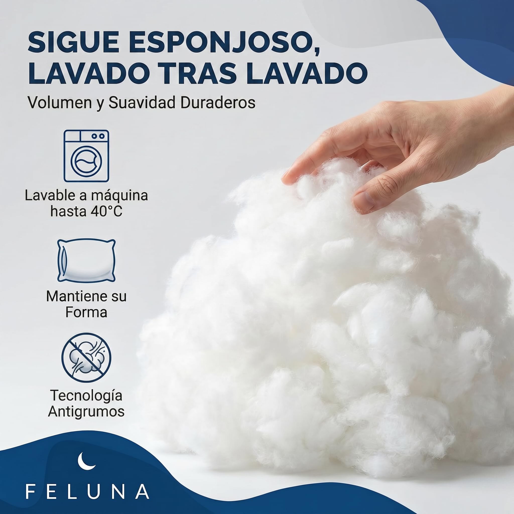 Guata de relleno para cojines; Material de relleno de poliéster esponjoso; Guata de relleno para cojines, peluches y manualidades; Certificado Oeko-Tex (4 kg)