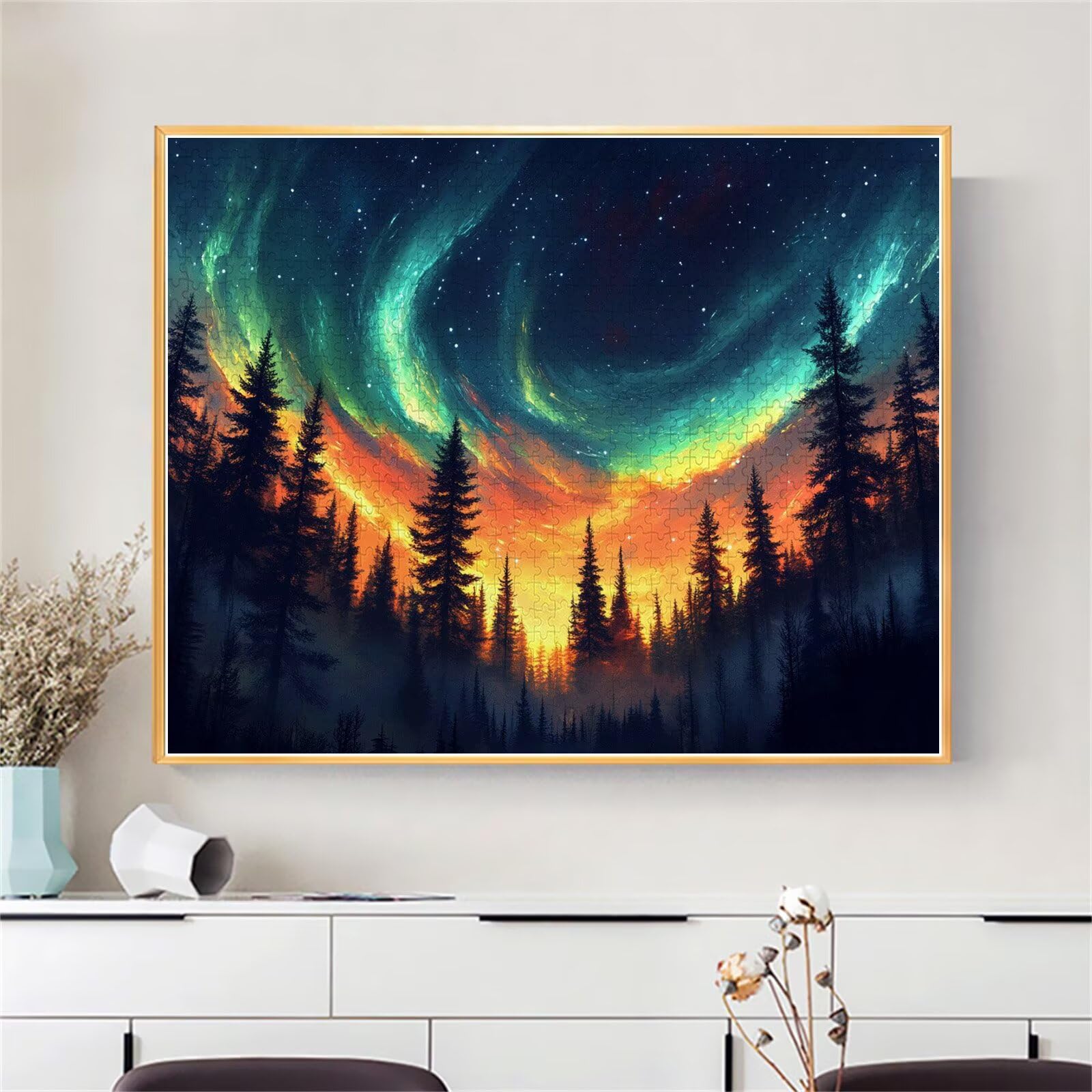 Aurora Puzzle für Erwachsene Kinder Anspruchsvoll 5000 Teile Impossible Klassische Puzzles Schwer Sternenhimmel ab 8 9 10 Jahre für Mädchen Jungen Jigsaw Kunst Educa, für Geschenke 105x156cm t-375