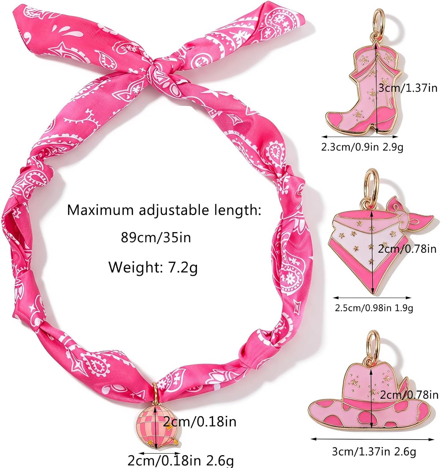 Western Scarf Necklace for Women Bandana Necklace Charms image 5