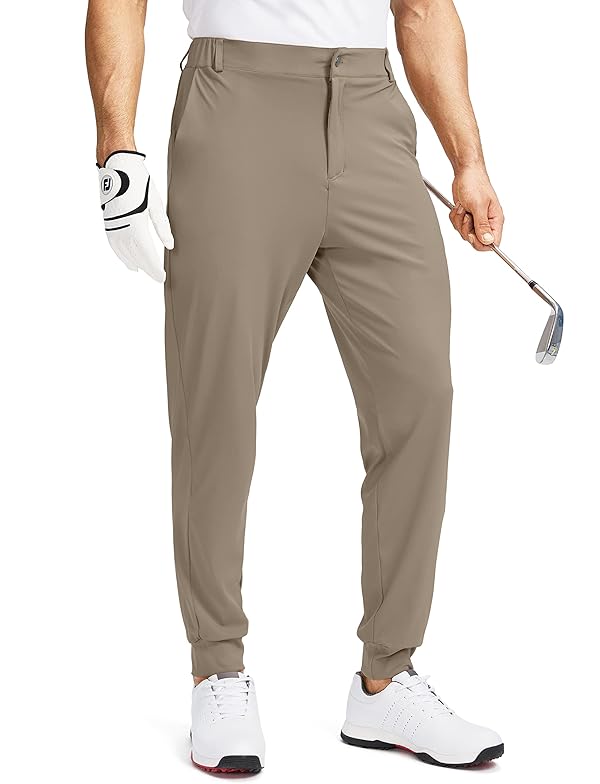 Soothfeel Men's Golf Joggers Pants with 5 Pockets Slim Fit Stretch Sweatpants Running Travel Dress Work Pants for Men(Carbon Dust, S by Soothfeel - Used condition - US$17.85