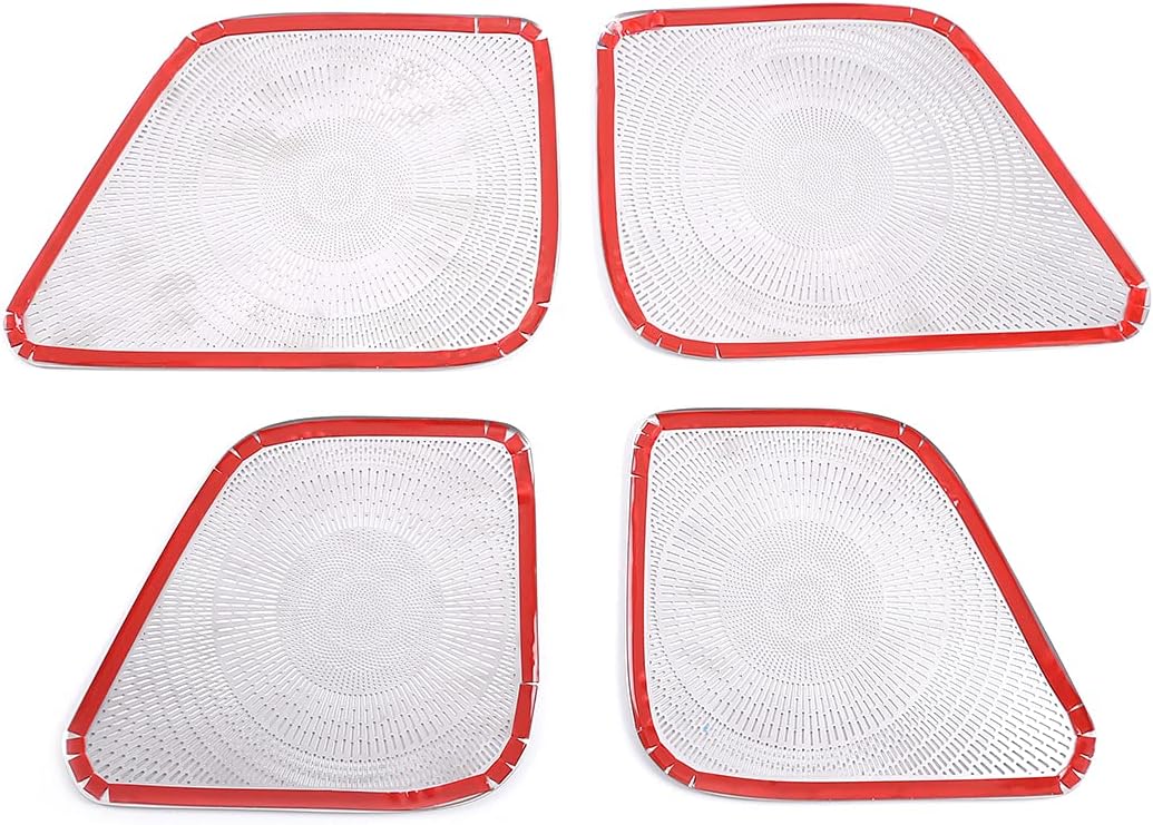 Stainless Steel Car Interior Protective Speaker Cover Trim Stickers for Toyota Tacoma 2016 2017 2018 2019 2020 2021 2022 (Silver)
