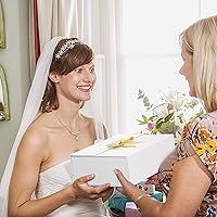 Vista 5 de Caja de regalo blanca con tapa de 13 x 9 x 4 pulgadas, caja de regalo de lujo con tarjeta de felicitación de cinta y cierre magnético, adecuada