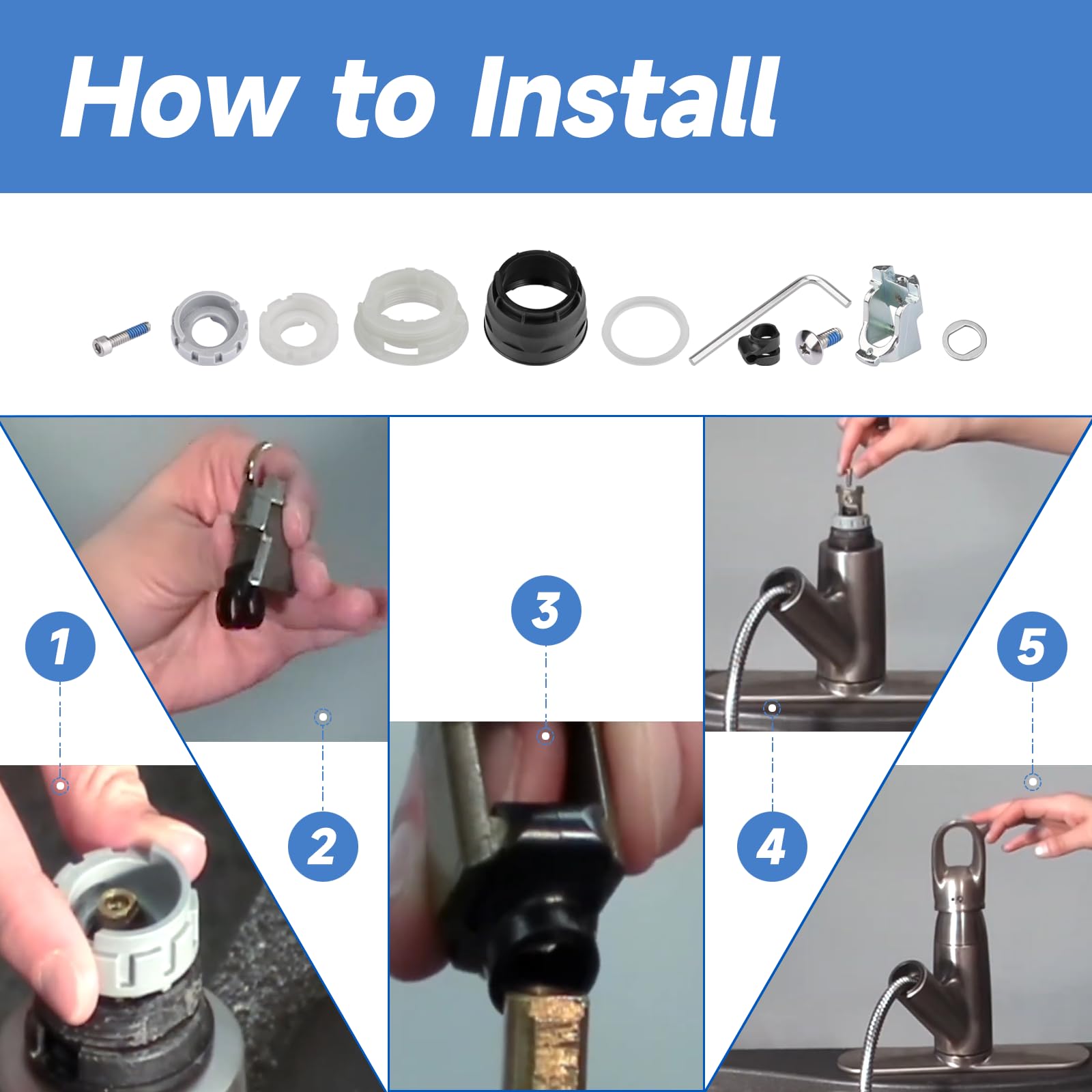 こたつ ymmy Kitchen Faucet Repair Kit, 93980 Handle Mechanism Kit Replacement