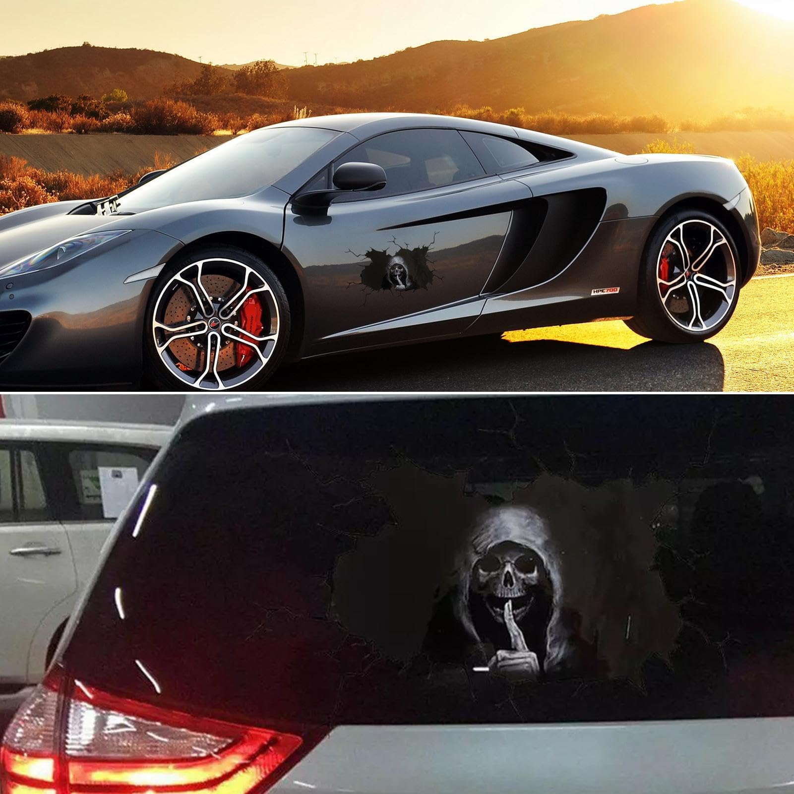 Adesivo Lunotto Posteriore Auto UTE 135x36CM Decalcomanie Motivo Horror