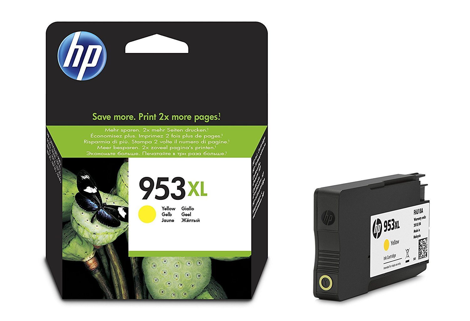 HP 953XL Sarı Yüksek Kapasiteli Mürekkep Kartuş 1.600 Sayfa (F6U18A)
