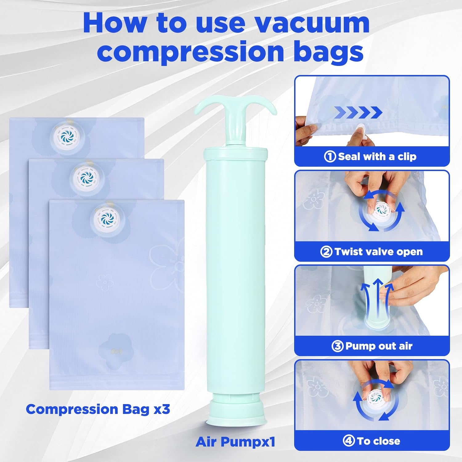 TNELTUEB Vacuum Backpack Travel-Expandable Vacpack Backpack with 3 Compression Bags and Manual Pump, Waterproof & Laptop Compartment(Fits 17"), Carry-on Luggage Backpacks for Flight/Business, Black - Image 8