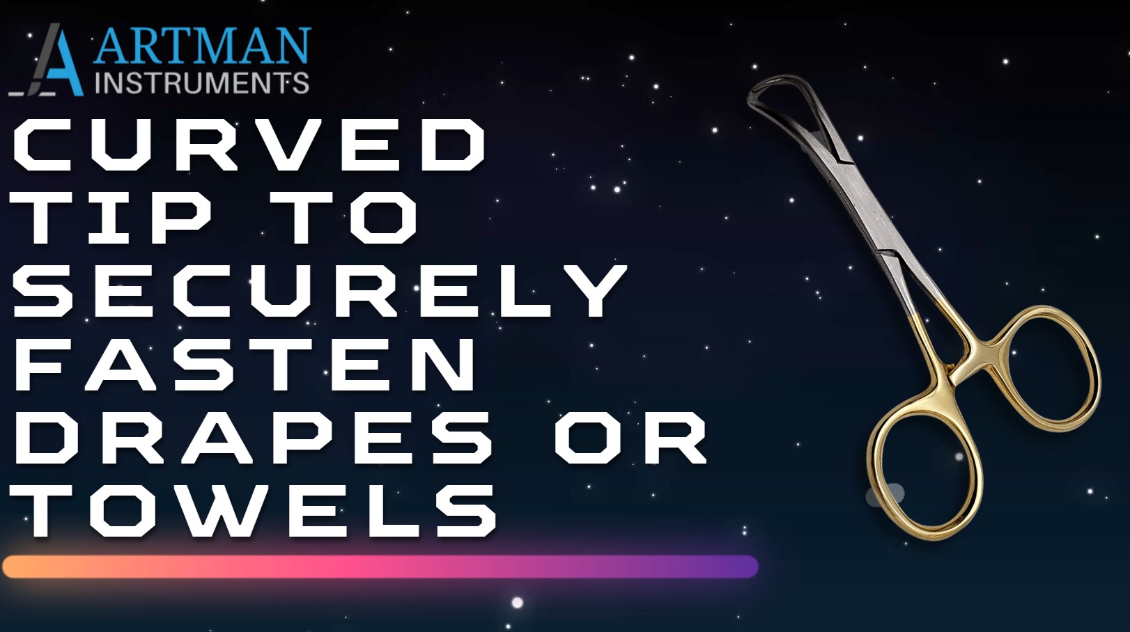 Image of Towel Clamp Backhaus Forceps Gold Plated 3.5 inch Medical Surgical Instrument ARTMAN (1)