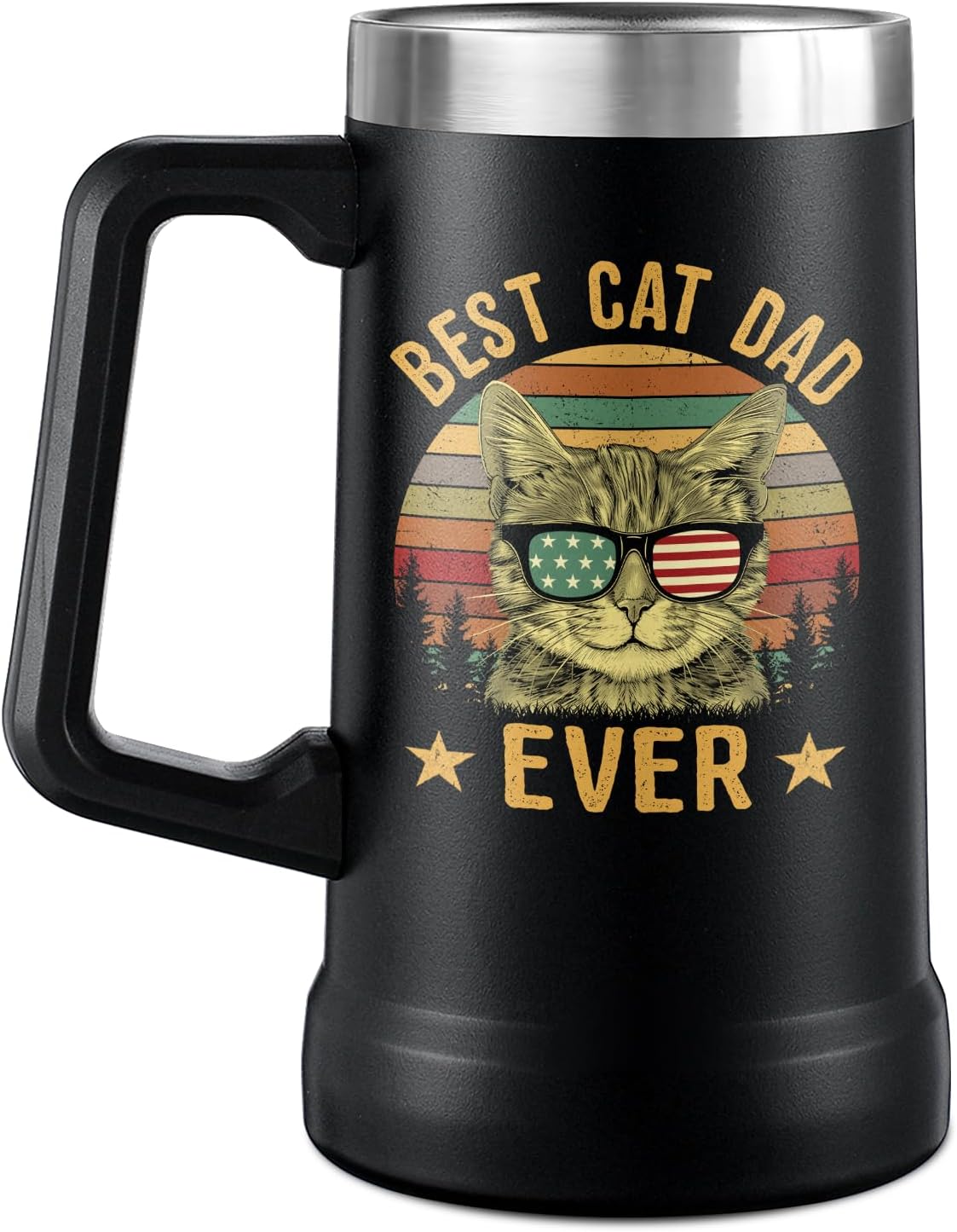 Cat Dad Gifts for Men - 24oz Beer Stein for Cats Lovers - Best Cat Dad Mug for Christmas Gift, Birthday, Fathers Day - Funny Idea Gifts for men from Cats