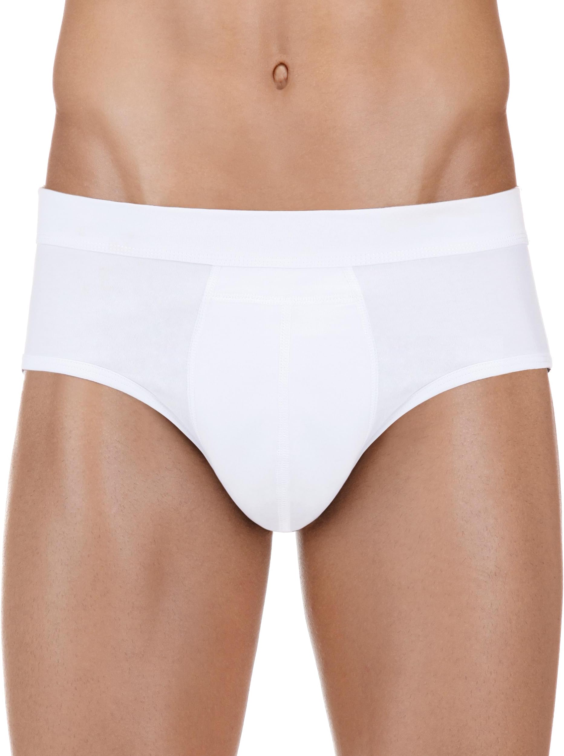 PROTECHDRY - Washable Urinary Incontinence Cotton Brief Underwear for Men with Front Absorbent Area, White Medium, 33-35" Waist