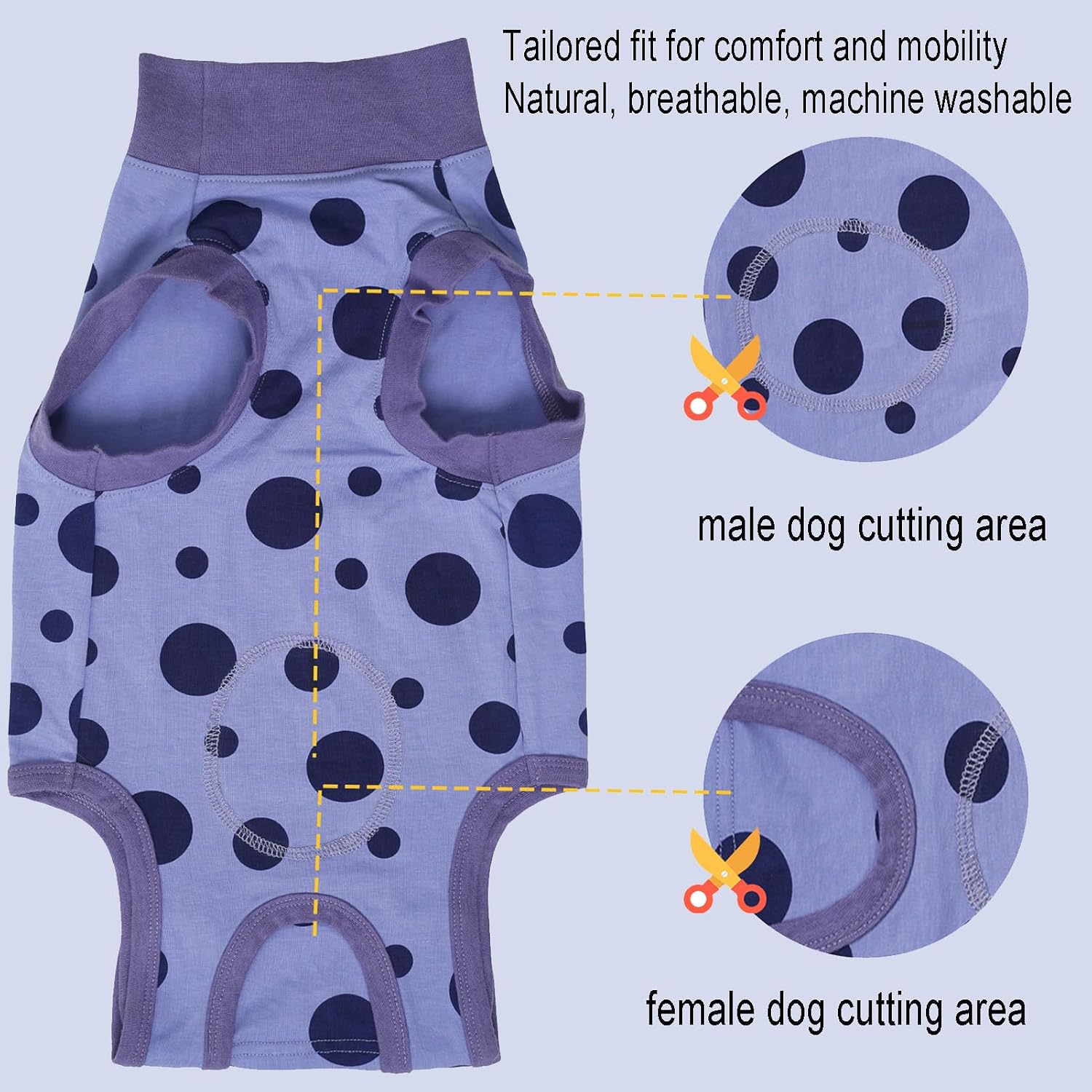 Dog Surgery Recovery Suit After Spay - Dogs Cone Alternative Onesie with Pee Hole, Breathable Anti Licking Neuter Post Surgical Dog Recovery Suit