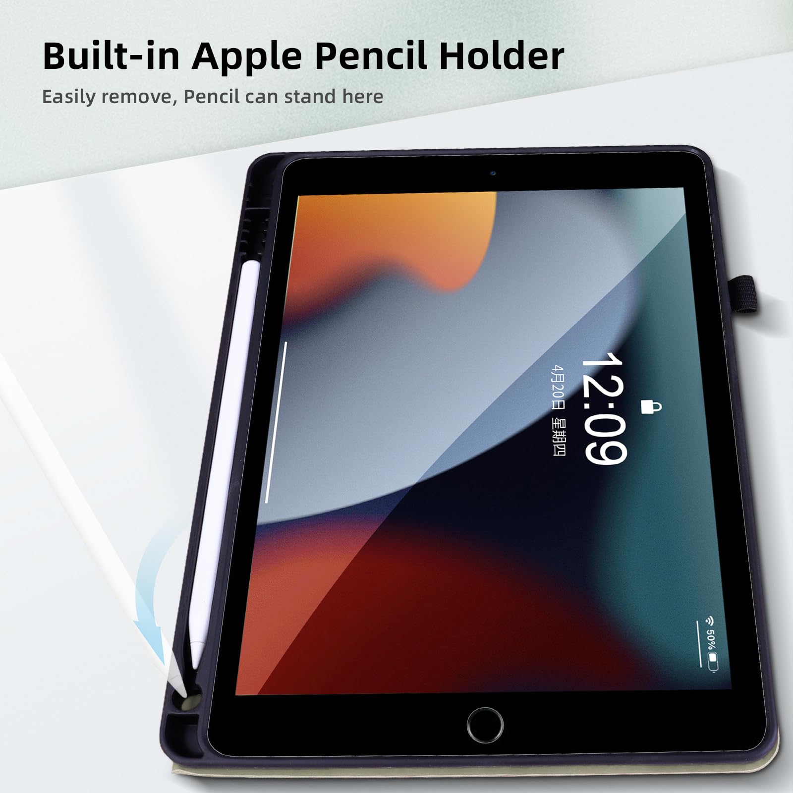 CC Store Custodia con Tastiera Touchpad per iPad iPad 9a/8a/7a (2021/2020/ 2019),Tasti Multi-Touch e Retroilluminati,Ruotabile a 360° e Supporto per Matita, Custodia con Tastiera Trackpad
