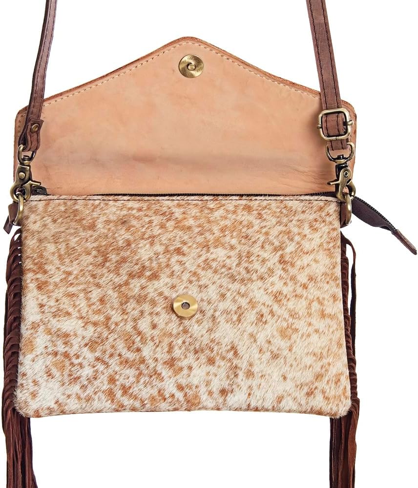 American Darling Envelope Hand Tooled Hair-On Genuine Leather Women Bag Western Handbag Purse | for Cute