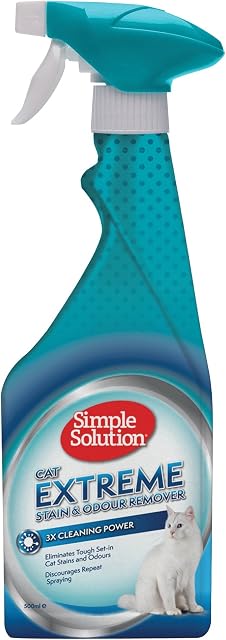 Simple Solution Extreme Cat Stain and Odour Remover | Enzymatic Cleaner with 3X Pro-Bacteria Cleaning Power - 500ml