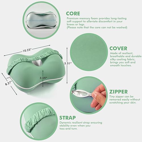 Miniatura 3 de Almohada de pierna y rodilla para personas que duermen de lado en dolor de cadera, almohada pequeña de espuma viscoelástica para dormir de lado,