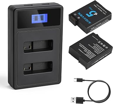 2-Pack 1900mAh DJI Osmo Action 5 Pro/4/3 Batteries and Charger Set