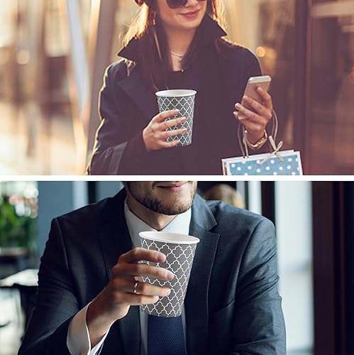 Miniatura 10 de Lamosi Paquete de 180 tazas de café desechables de 16 onzas, tazas de papel, tazas para beber calientesfrías, tazas desechables grises, tazas de