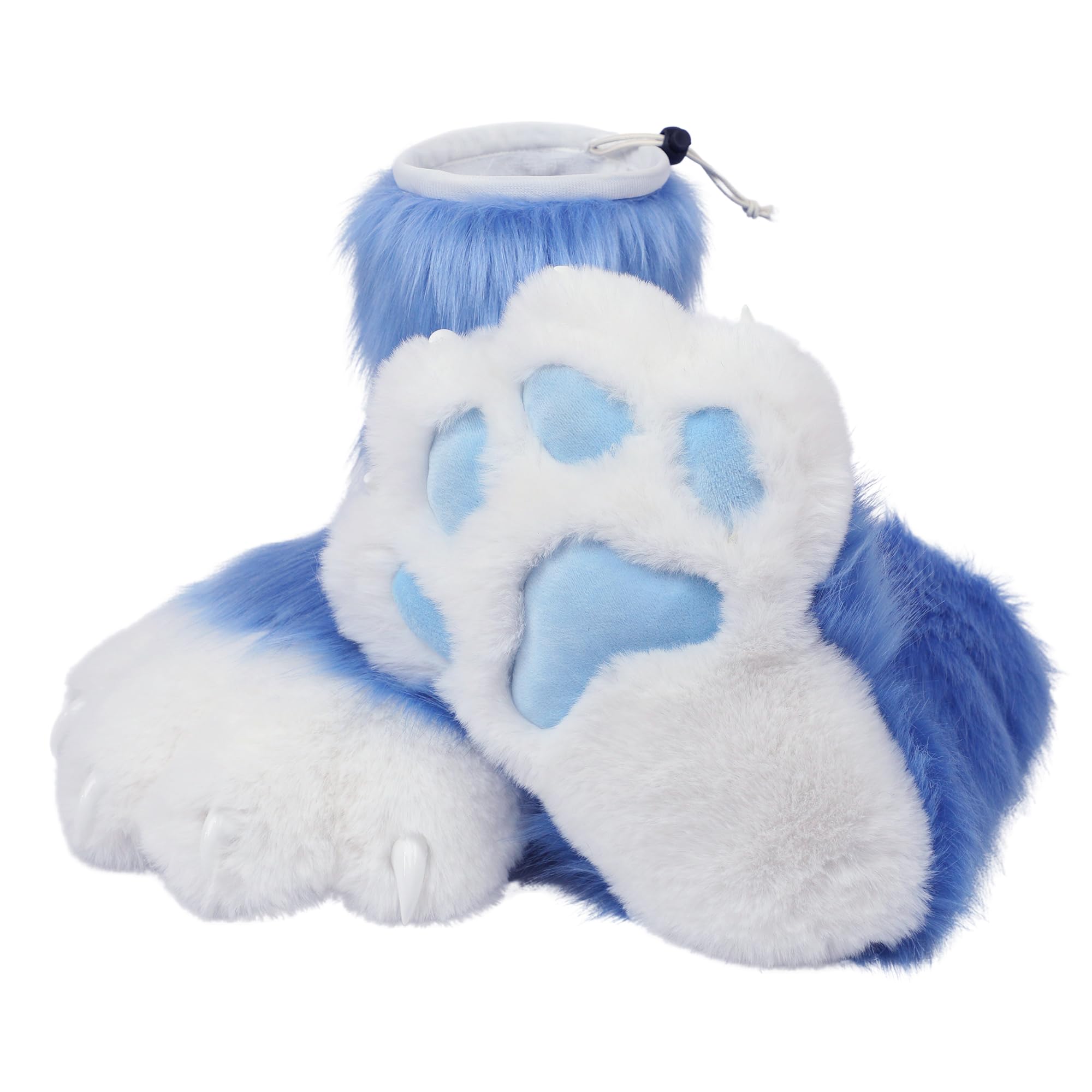 ZFKJERS Cosplay Animal Cat Plastic Claws for Fursuit Feet Paw Shoes Furry Paw Slippers Adults Costume Accessories Set (Blue)