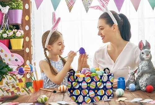 Miniatura 6 de Essme Paquete de 3 cestas de Pascua rectangulares, organizador de almacenamiento para niños con asas para decoración de Pascua, canasta de estantes,