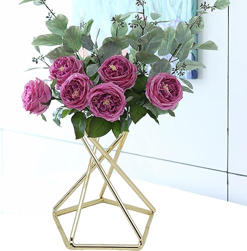 Miniatura 5 de Jarrones dorados para centros de mesa, centro de mesa de boda para recepción, soporte geométrico para flores para el hogar, decoración de oficina de