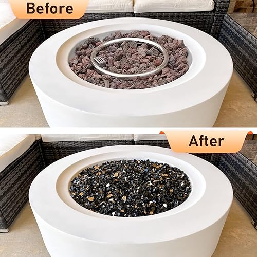 Miniatura 2 de Vidrio ignífugo de 10 libras, vidrio reflectante negro de 12 pulgada para fogata de propano, rocas de vidrio para hogueras seguras para chimenea,