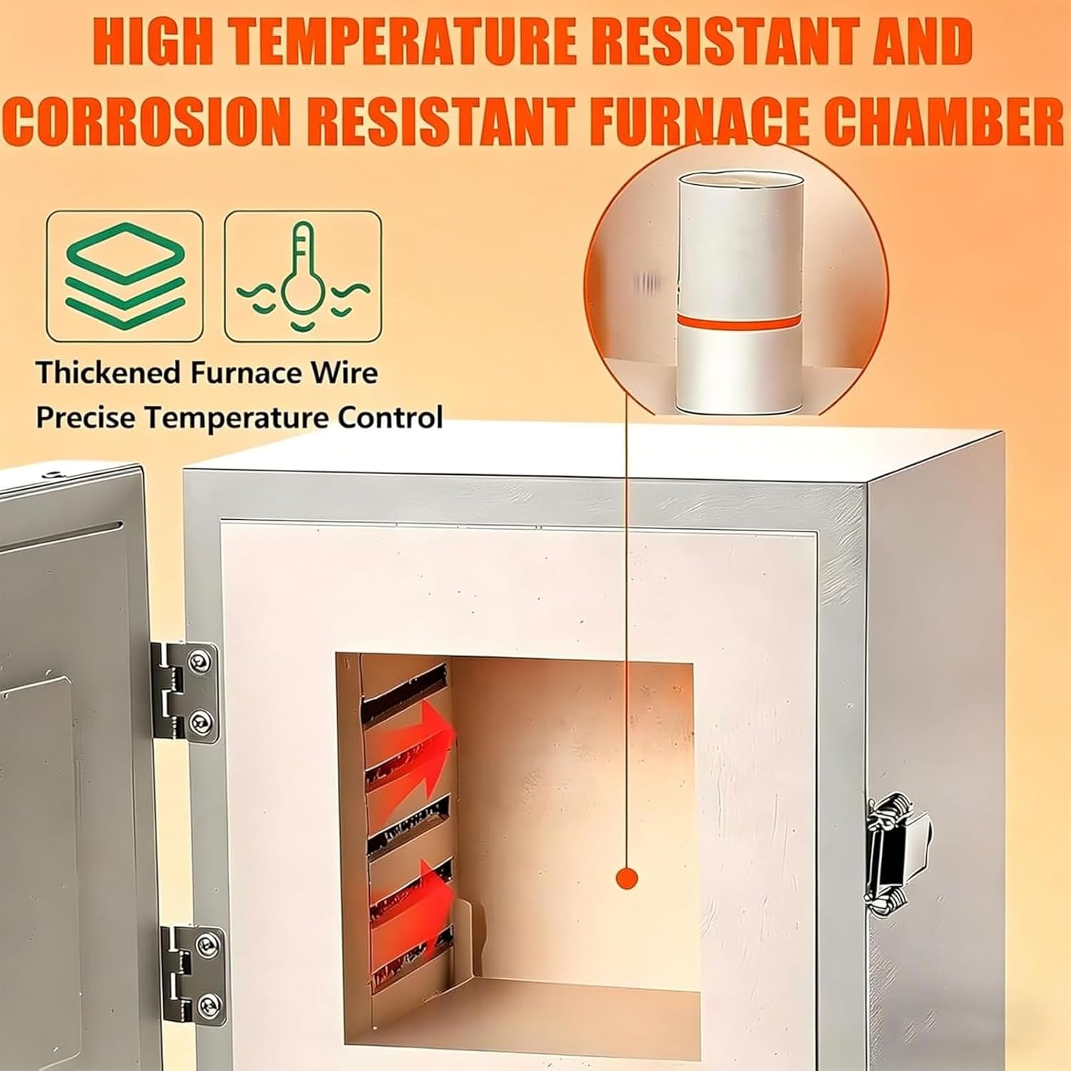 Electric Kiln for Pottery, 2000W High-Temperature Heat Treatment Oven, Melting Furnace with Controller for Dewaxing and Annealing