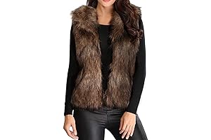 Faux Fur Vest Jacket for Women Casual Sleeveless Warm Winter Waistcoat