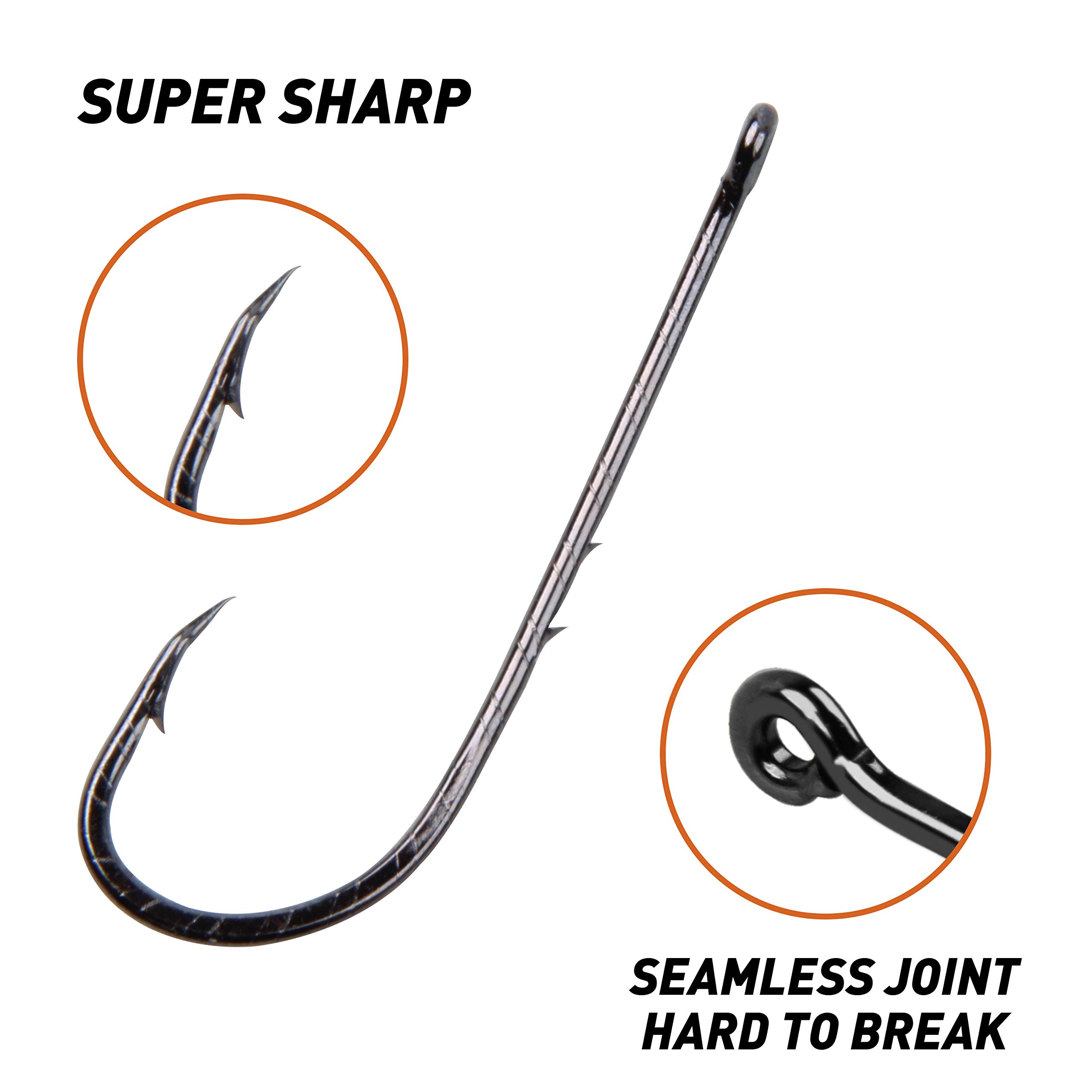 Baitholder Fishing Hooks,100pcs Barbed Shank Beak Long Shank Hooks High Carbon Steel Baith Holder Hook with 2 Barbs Bait Keep Jig Fish Hooks for Saltwater Freshwater Fishing (2#-100pcs) - Image 2