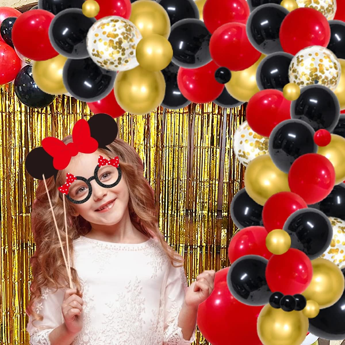 Red and Black Gold Balloon Garland Kit - 121PCS Red Black Metallic Gold Balloon Arch Confetti Balloon Heart Foil Balloon for Girls Bridal Shower 18th Birthday Graduation New Year Christmas Valentine Wedding Casino Party : Home & Kitchen