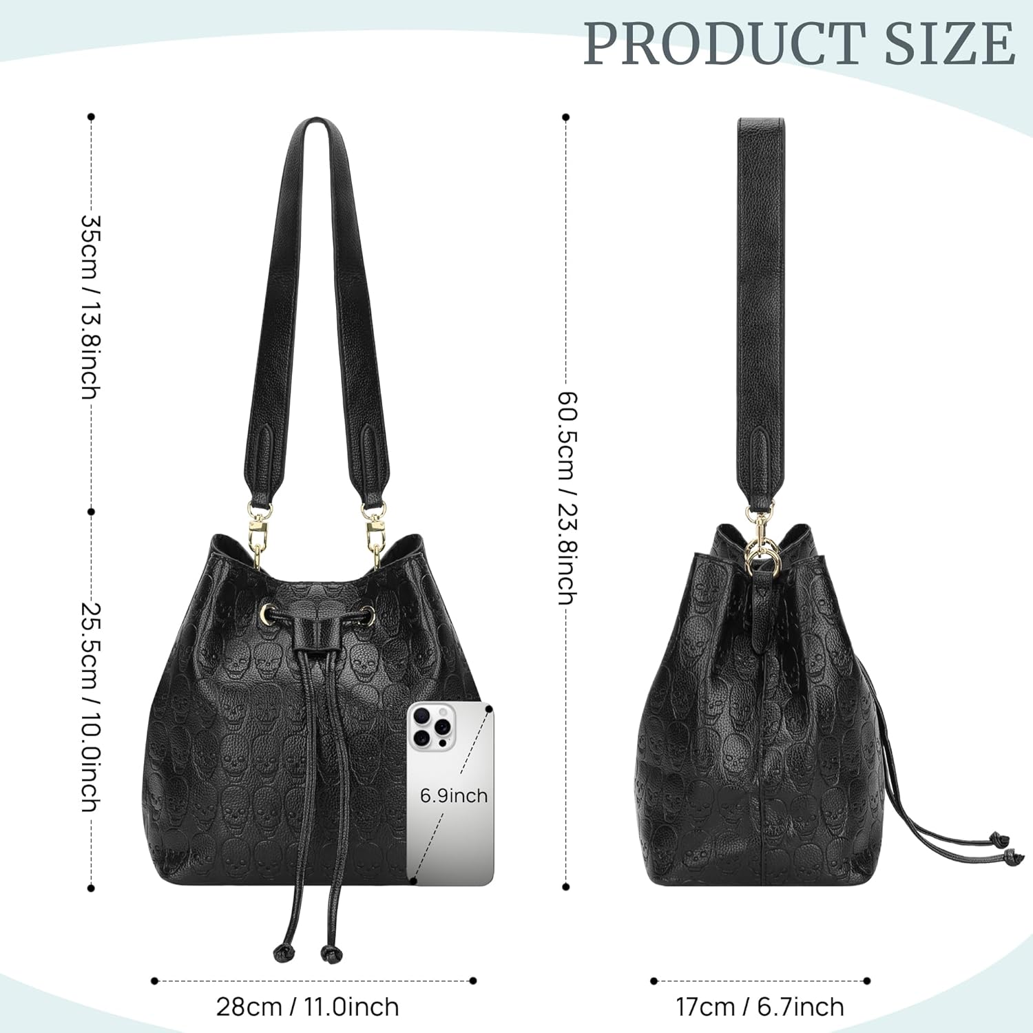 Womens Hobo Tote Bag Leather Shoulder Bag for Women Bucket Bag Hobo Handbag Fit for Dating, Working, Shopping - Image 4