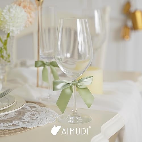 Vista 102 de AIMUDI Lazos giratorios para bolsas de golosinas de 3.5 pulgadas, lazos de satén azul turquesa para manualidades, lazos prefabricados con lazos Azul