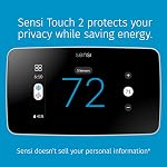 Sensi Toucher 2 Thermostat intelligent avec écran tactile couleur, 100 Années d'expertise, programmable, Wi-Fi, Vie privée des données, Facile DIY, Fonctionne avec Alexa, certifié Energy Star, ST76W, C-Wire nécessaire