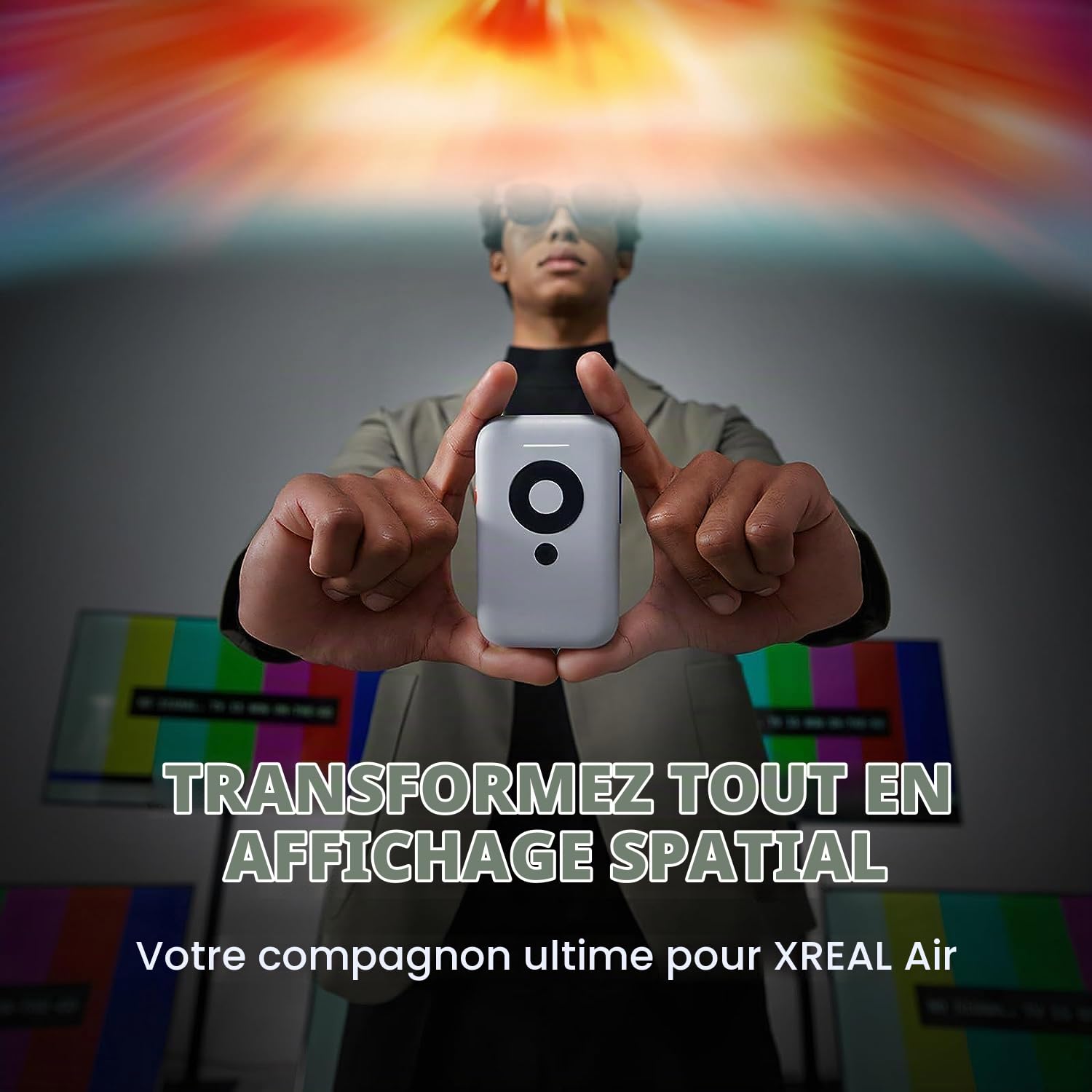 XREAL Beam transforme Le Contenu vidéo en Affichage Spatial Incroyable dans l'air, Connexion Filaire aux Smartphones, aux Consoles de Jeu et aux Ordinateurs