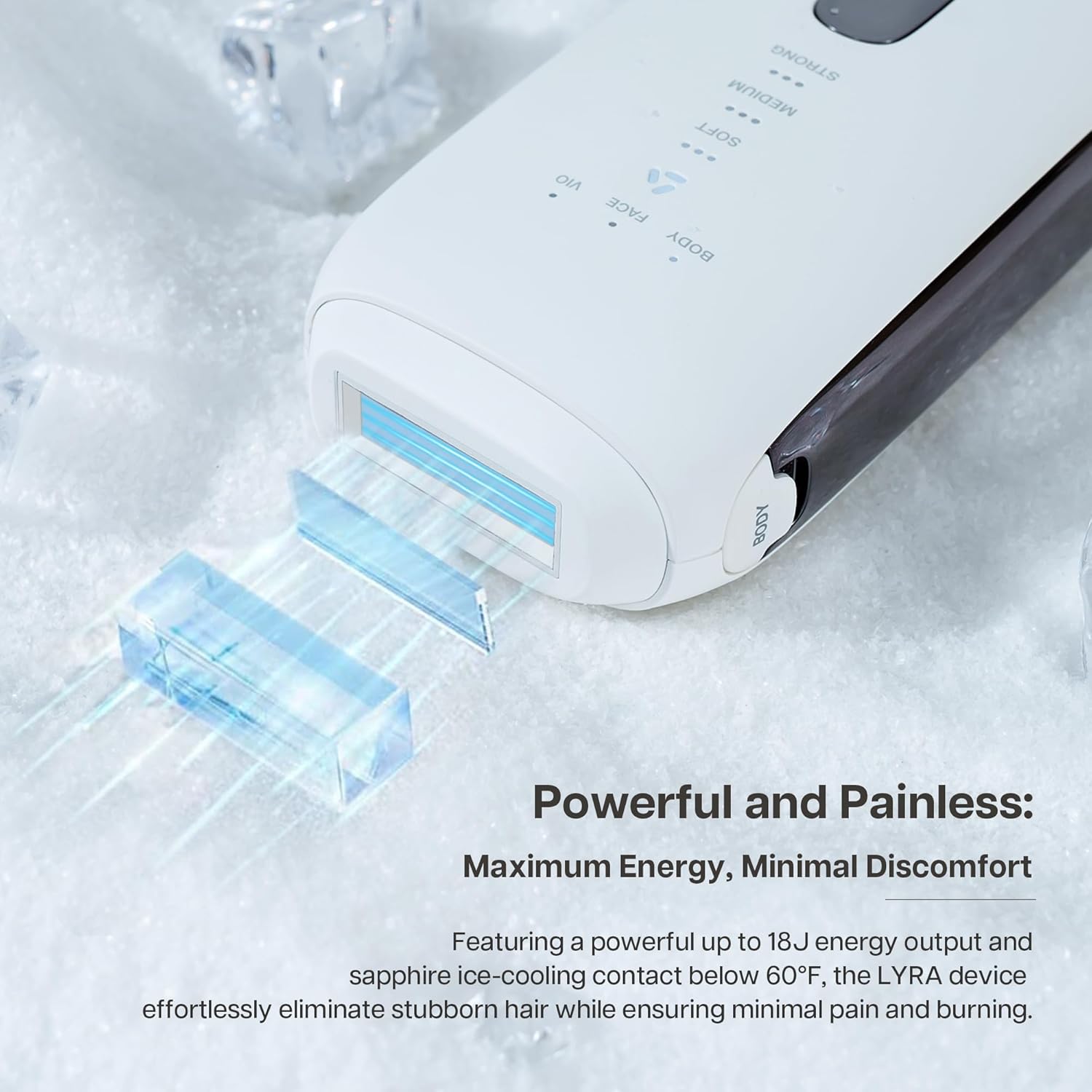 VRAIKO LYRA IPL Hair Removal Device, Laser Hair Removal for Women and Men, Sapphire Ice-Cooling Contact with Interchangeable Attachment Filters, More Skin-Friendly Long-Lasting & Painless Results - Image 5