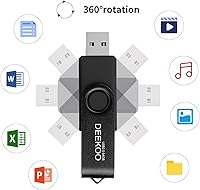 Vista 2 de Memoria USB 2.0 de 64 GB, unidades flash USB 2.0 de 64 GB, colores mezclados: negro y verde