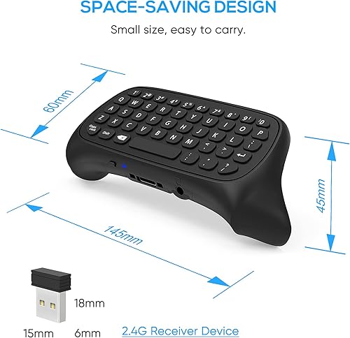 Miniatura 4 de Teclado para Xbox Series XS Controller para Xbox OneSController Gamepad 24Ghz Mini QWERTY Teclado Gaming Chatpad con conector de audioauriculares