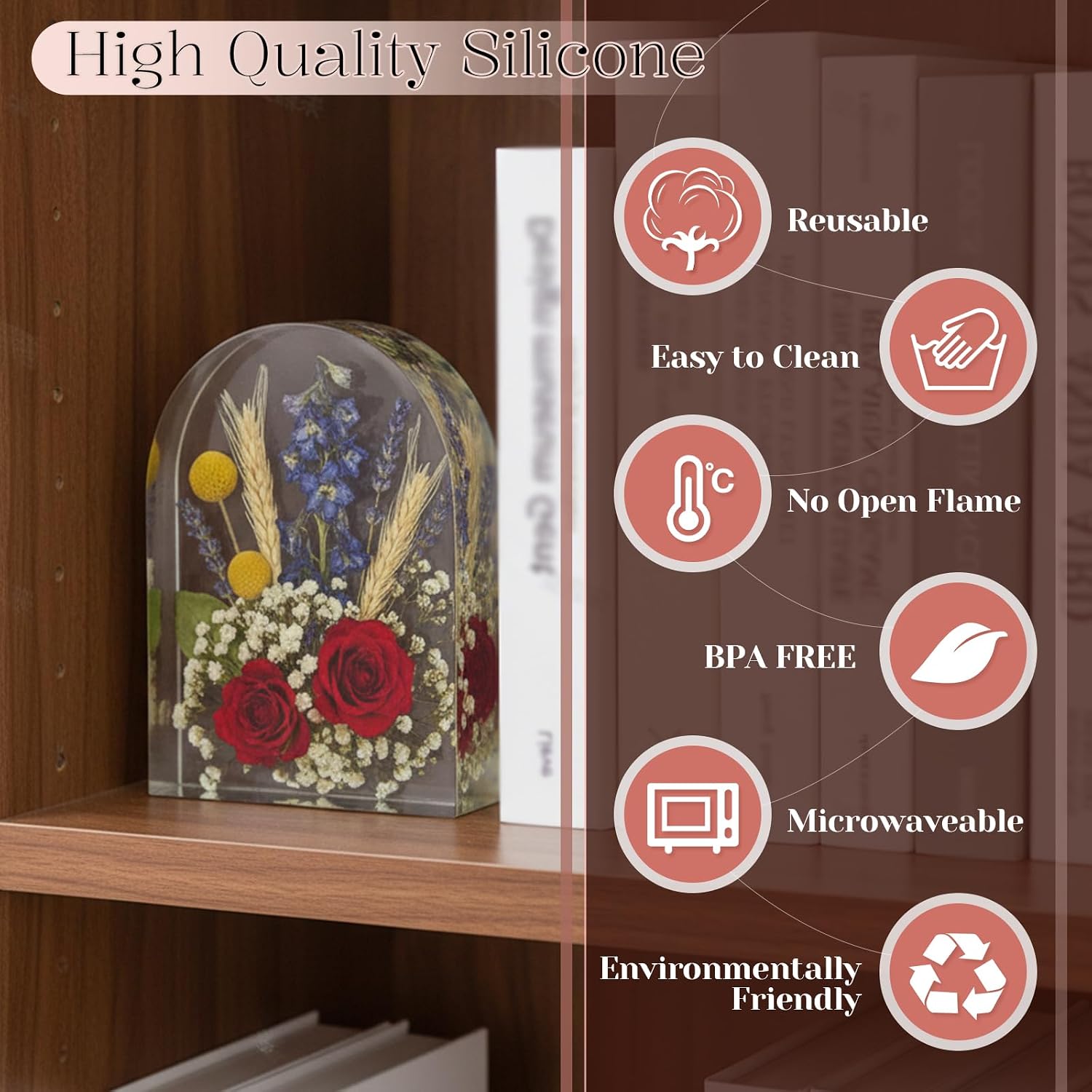 HANLANXUE 3 Pcs Large Resin Molds, Arch Silicone Mold for Epoxy Resin, Large Mold for Flower Preservation, Deep Pour Molds for Furniture Decor, DIY Wedding Bouquets Preservation, Valentine's Day Gifts