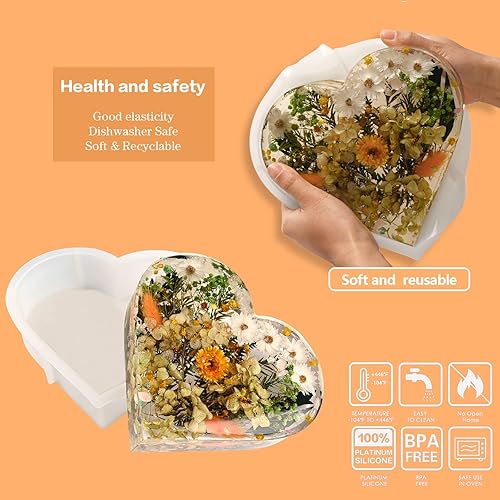 Miniatura 10 de Moldes de resina cuadrados grandes moldes de fundición de silicona de cubo grande para bricolaje de resina epoxi moldes de silicona cuadrados