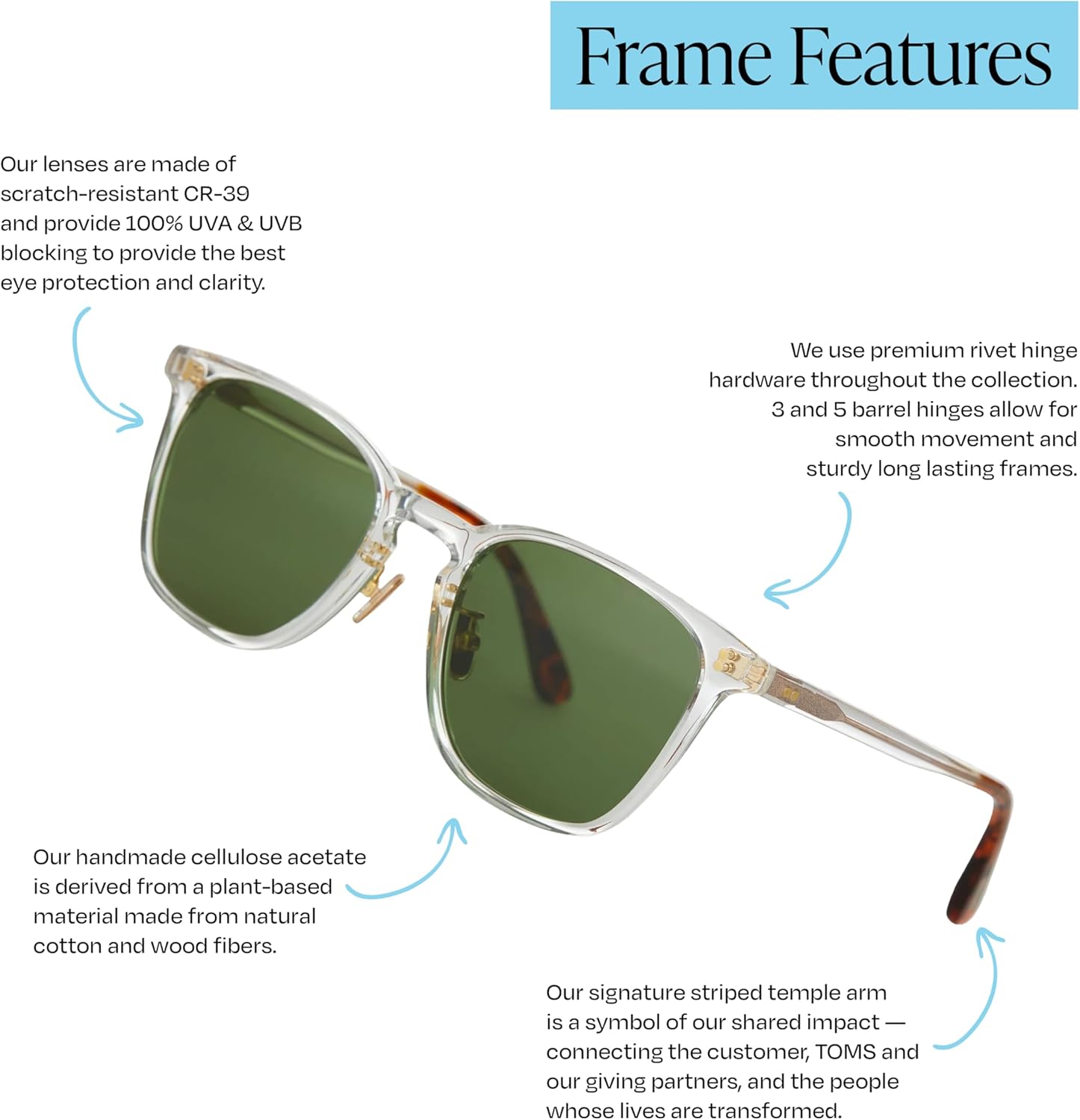 TOMS unisex-adult Emerson Square Sunglasses